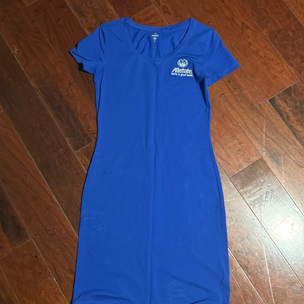 Light blue dress
With Allstate emblem